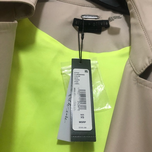 NWT $595 Alice + Olivia Adrien Trench Coat XS - Picture 14 of 15